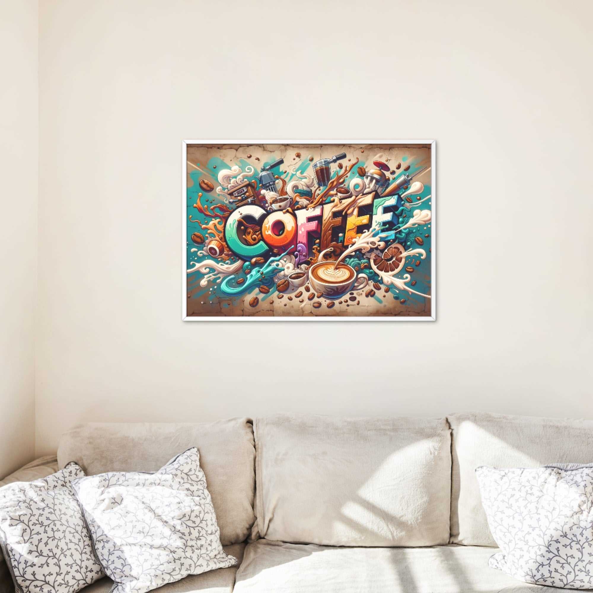 Coffee Graffiti Colorful Splash Art