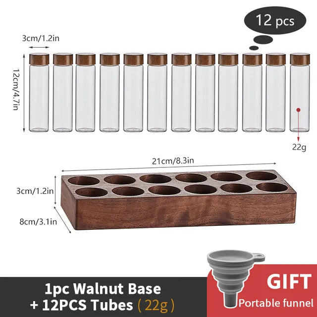 Accessories virtuoso coffee specialty coffee スペシャルティコーヒー 高品質コーヒー Glass Coffee Bean Storage Tube & Display Rack + Free Funnel