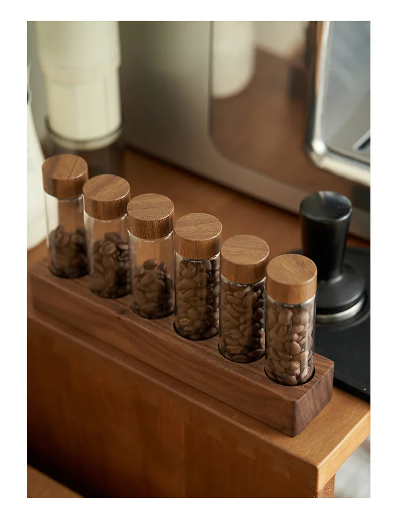 Accessories virtuoso coffee specialty coffee スペシャルティコーヒー 高品質コーヒー Glass Coffee Bean Storage Tube & Display Rack + Free Funnel