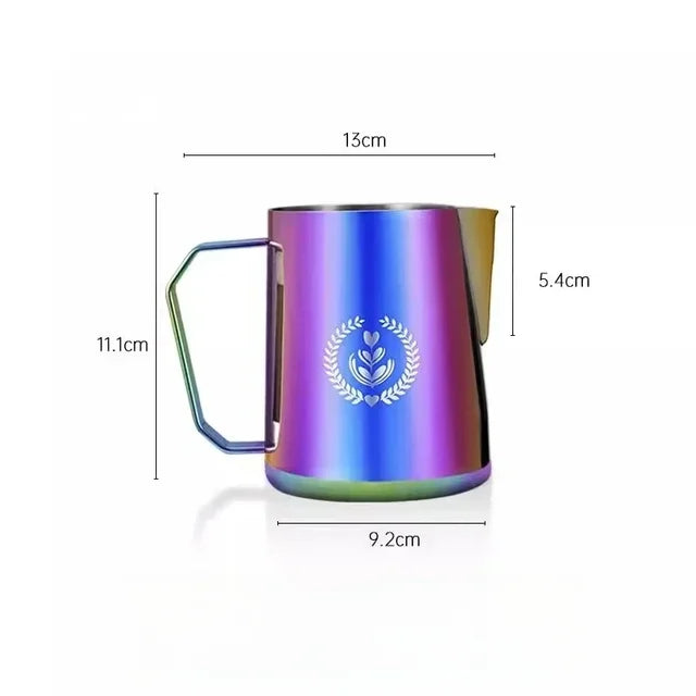 Rainbow Coffee Milk Frothing Pitcher: Barista's Choice 350ml-600ml