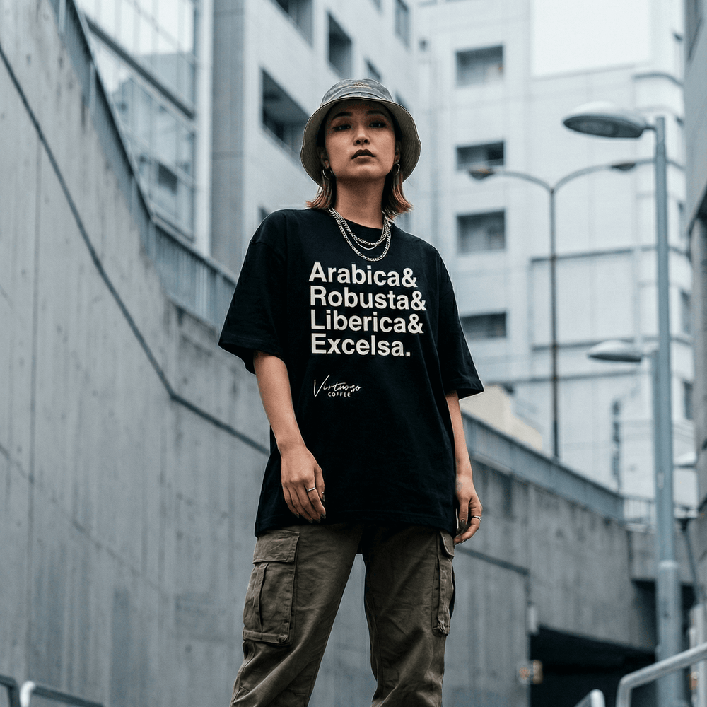 arabica robusta liberica excelsa coffee tshirt