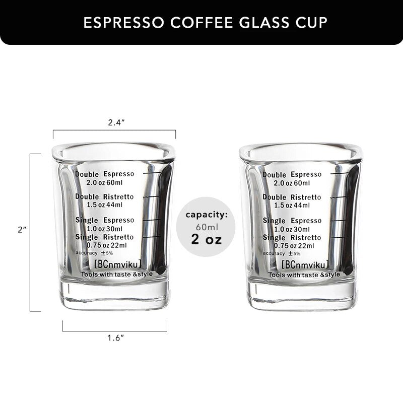 Accessories virtuoso coffee specialty coffee スペシャルティコーヒー 高品質コーヒー Espresso Volume Measuring Glass - 60ml Functional Espresso Shot Glass