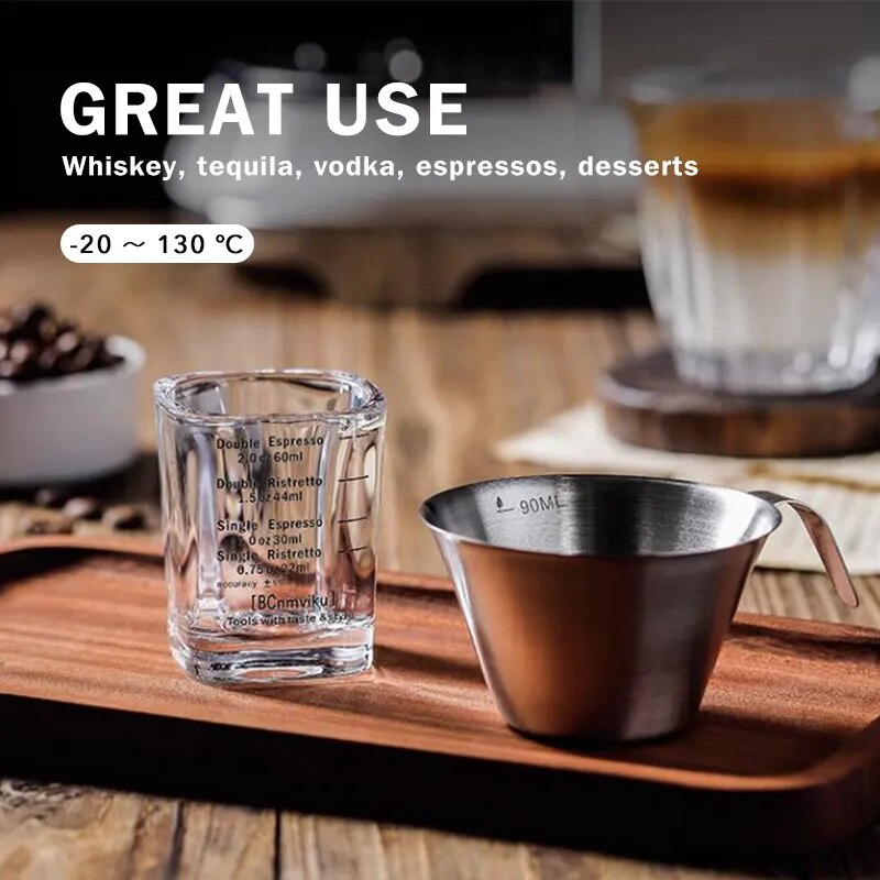 Accessories virtuoso coffee specialty coffee スペシャルティコーヒー 高品質コーヒー Espresso Volume Measuring Glass - 60ml Functional Espresso Shot Glass