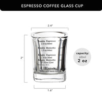 Accessories virtuoso coffee specialty coffee スペシャルティコーヒー 高品質コーヒー Espresso Volume Measuring Glass - 60ml Functional Espresso Shot Glass