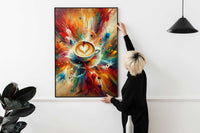 coffee artwork, latte art photo, art for coffee station, artwork for coffee bar, poster for coffee station, coffee poster, coffee poster for cafe, artwork for cafe